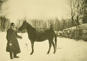 Leo Tolstoy with a Horse in Yasnaya Polyana