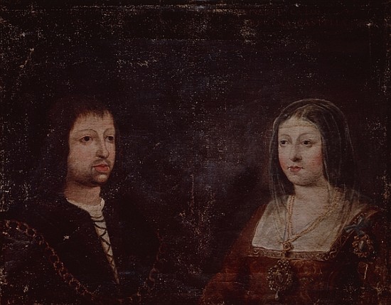 Ferdinand II of Aragon and Isabella I of Castile from Spanish School