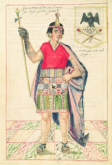 Illustration of Cincheroca, from ''Historia y Genealogia Real de los Reyes Incas del Peru, de sus he from Spanish School