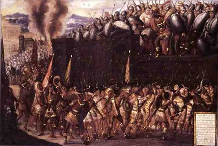 Montezuma (1466-1547), captured by the Spaniards from Spanish School