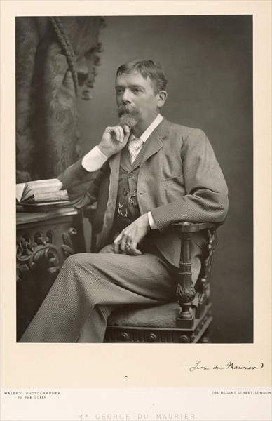 George du Maurier (1834-96), artist, cartoonist and novelist, portrait photograph (b/w photo)  from Stanislaus Walery