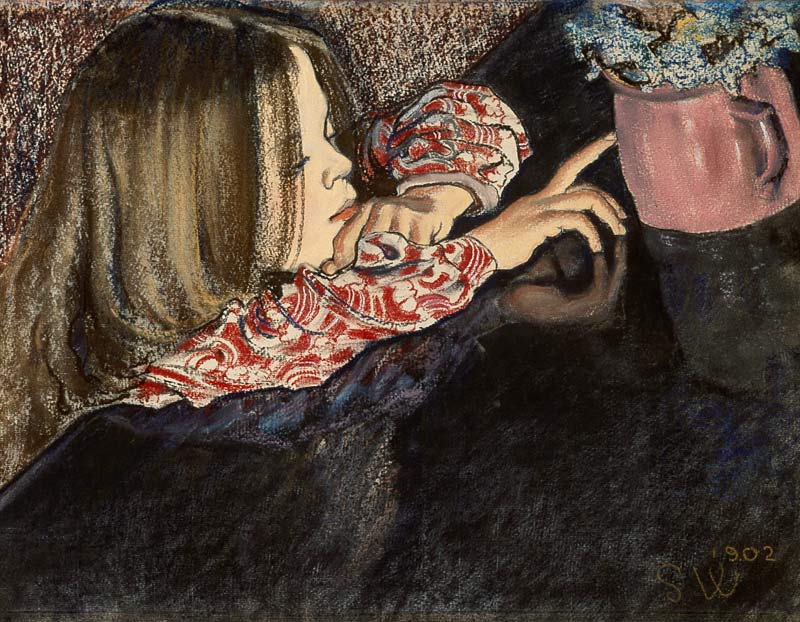 Kind mit einem Blumentopf from Stanislaw Wyspianski