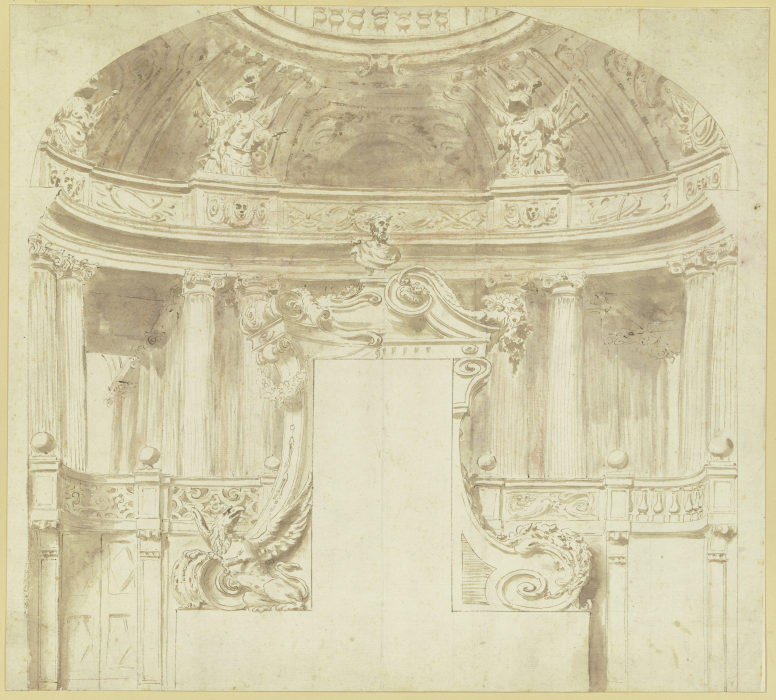 Entwurf zu einem Portal in einer Halle mit einer Kuppel from Stefano Orlandi