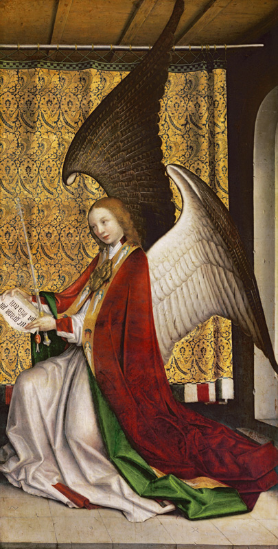 Dreikönigsaltar im Dom zu Köln: Engel der Verkündigung Mariae from Stephan Lochner