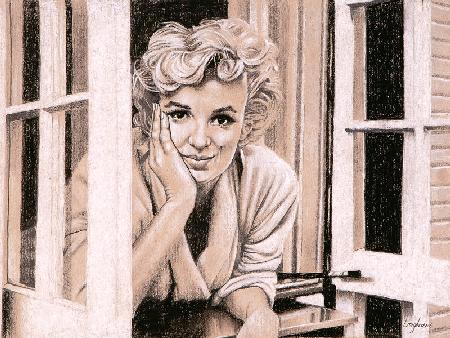 Marilyn Monroe am Fenster