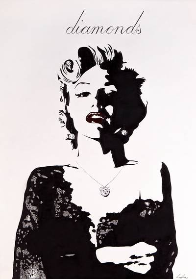 Diamonds Marilyn Monroe im Abendkleid mit Diamanten