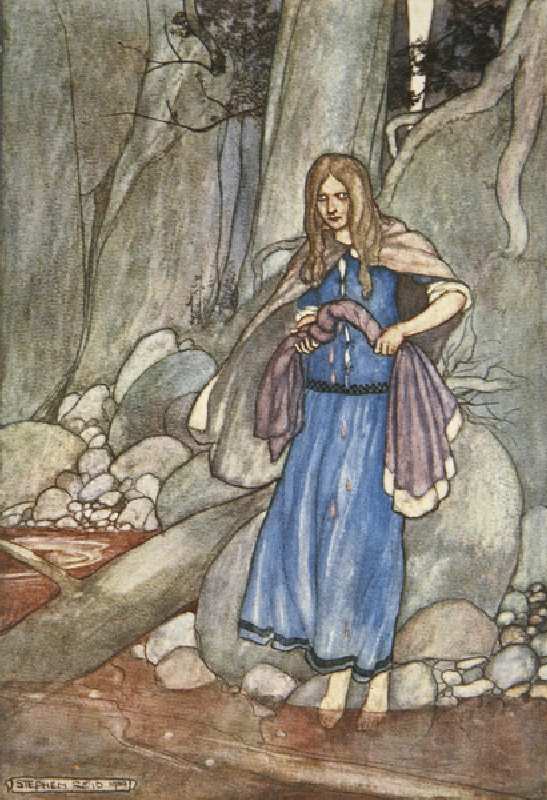 The Watcher of the Ford, illustration from Cuchulain, The Hound of Ulster, by Eleanor Hull (1860-193 from Stephen Reid