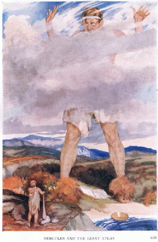 Hercules and the giant Atlas, 1938 (colour litho) from Stephen Reid