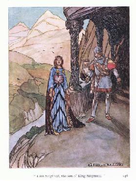 "I am Siegfried, the son of King Siegmund". (colour litho)