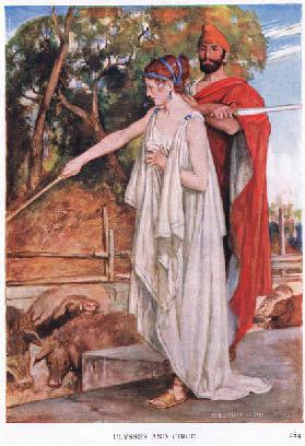 Ulysses and Circe, 1938 (colour litho)