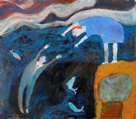 Saving the Man from the Sea, 2003 (oil on board) 