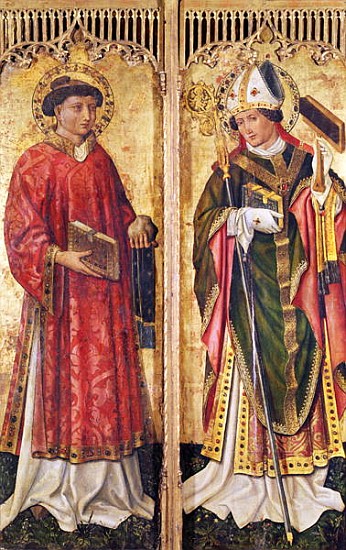 St. Stephen and St. Blaise, from the Altarpiece of Pierre Rup, c.1450 from Swiss School