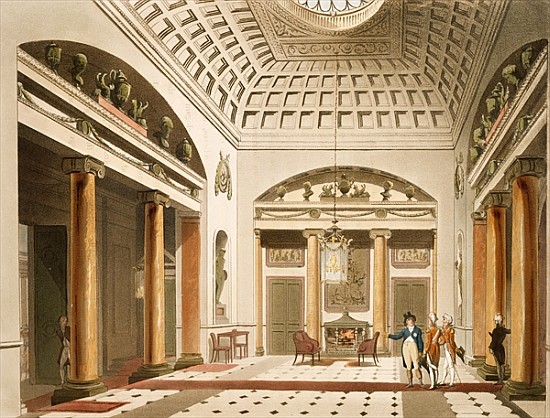 The Hall, Carlton House, from Ackermann''s ''Microcosm of London'' from T.(1756-1827) Rowlandson