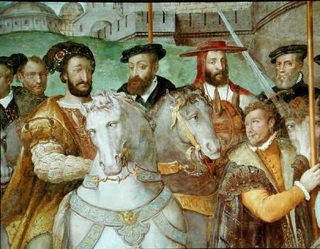 Detail from The Solemn Entrance of Emperor Charles V (1500-58), Francis I (1494-1547) and Alessandro from Taddeo & Federico Zuccaro or Zuccari