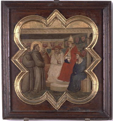 St. Francis before the Pope and Cardinals (tempera on panel) from Taddeo Gaddi