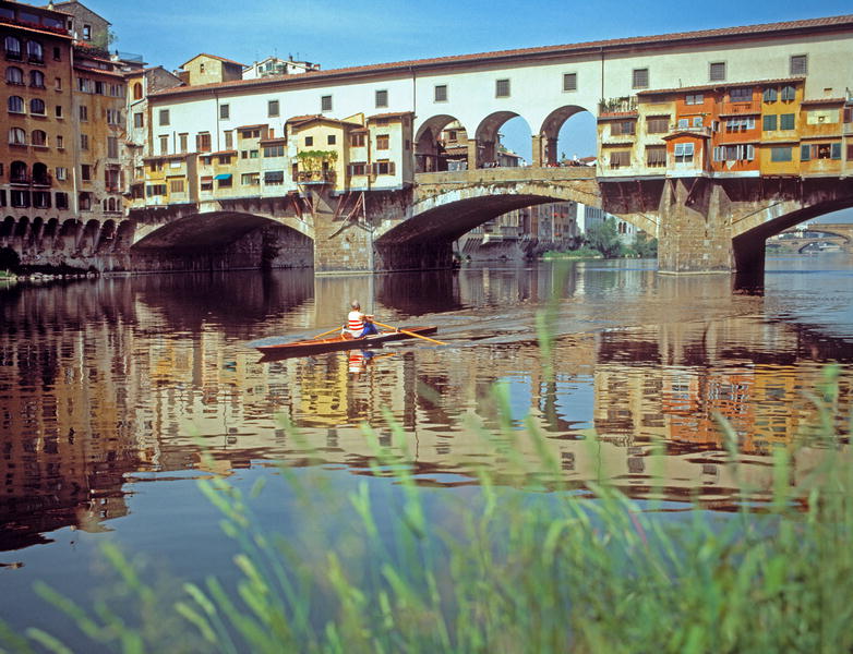 The Ponte Vecchio, built in 1345 (photo)  from Taddeo Gaddi