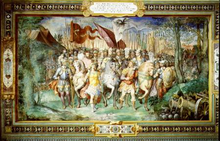 Charles V (1500-58) Alessandro (1546-92) and Ottaviano Farnese Leading the Army Against the Landgrav from Taddeo Zuccaro or Zuccari