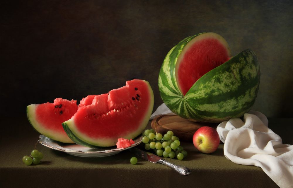 Still life with watermelon and grapes from Tatyana Skorokhod (Татьяна