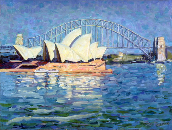 Sydney Opera House, AM, 1990 (oil on canvas)  from Ted  Blackall