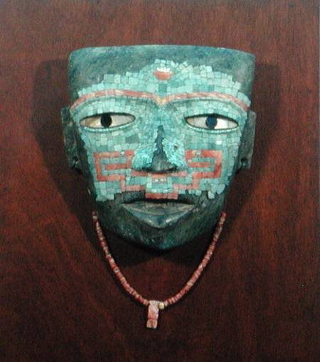 Anthropomorphic Mask (stone, turquoise obsidian and shell) (157743) from Teotihuacan
