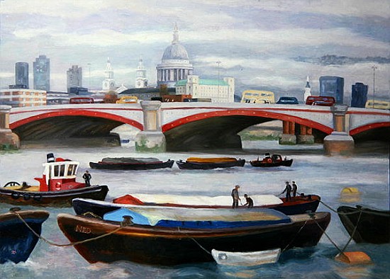 Busy Scene at Blackfriars, 2005 (oil on panel)  from Terry  Scales