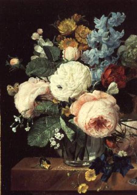 Vase of Flowers on a marble ledge from T.F. Ehaerts