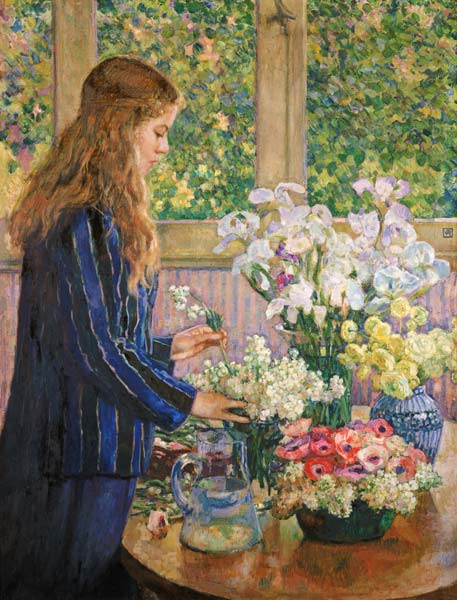 Beim Arrangieren der Gartenblumen from Theo van Rysselberghe