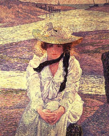Young Woman on the Banks of the Greve River from Theo van Rysselberghe