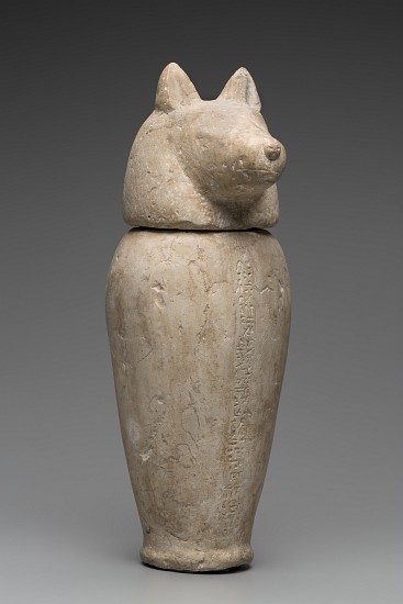 Canopic Jar with Jackal's Head from Third Intermediate Period Egyptian