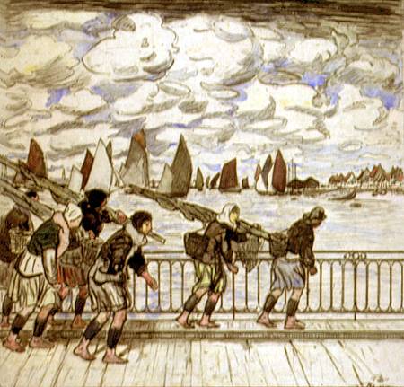 Shrimpers Returning, Etaples from Thomas Austen Brown