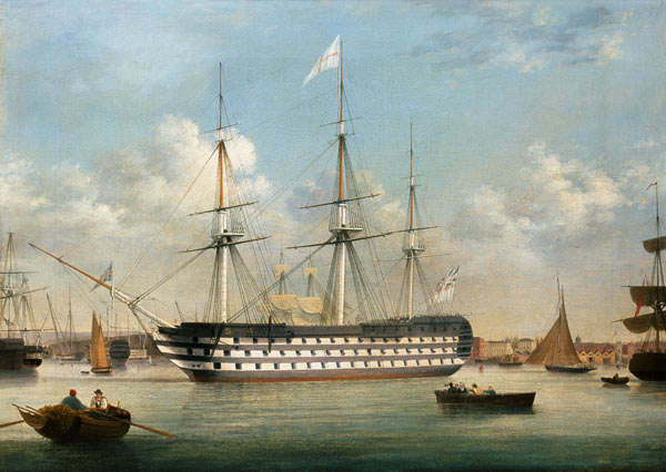 H.M.S. Britannia lying off Plymouth from Thomas Buttersworth