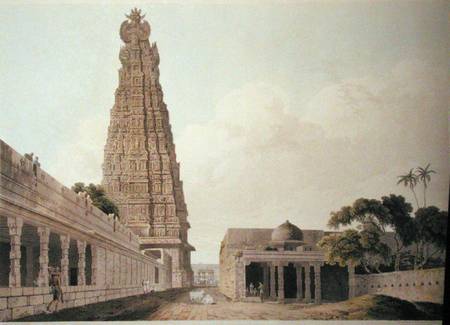 Hindoo Temple at Madura, plate XVI from 'Oriental Scenery' from Thomas Daniell