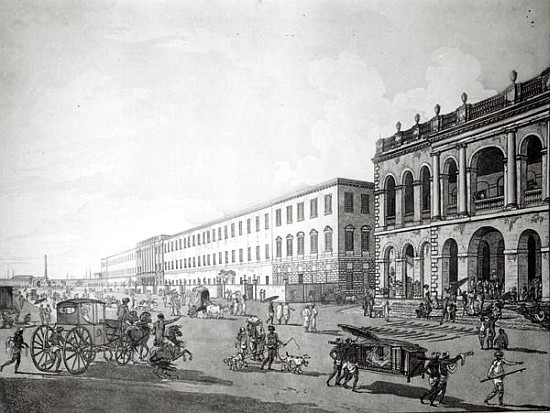 The Mayor''s Court and Writers'' Building, Calcutta from Thomas Daniell