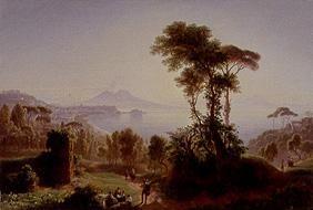 Blick auf die Bucht von Neapel mit dem Vesuv.