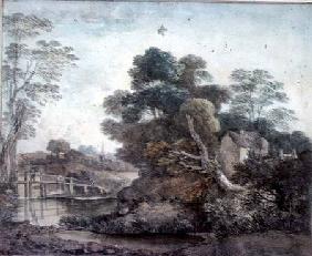 Landscape with Cottage and Stream