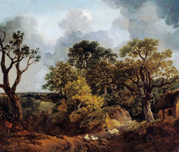 Waldlandschaft mit Weg und Schafen from Thomas Gainsborough