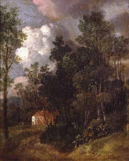 Wooded Landscape with Country House and Two Figures from Thomas Gainsborough
