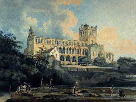 Jedburgh Abbey from the River from Thomas Girtin