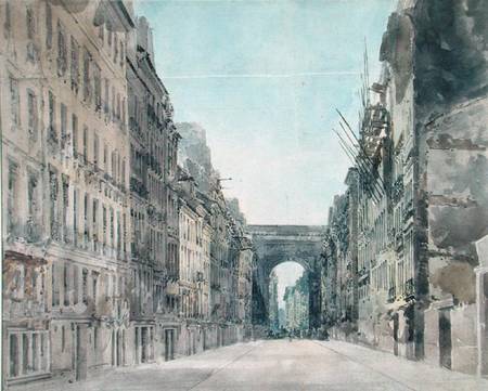 Rue and Porte St Denis, Paris  on from Thomas Girtin