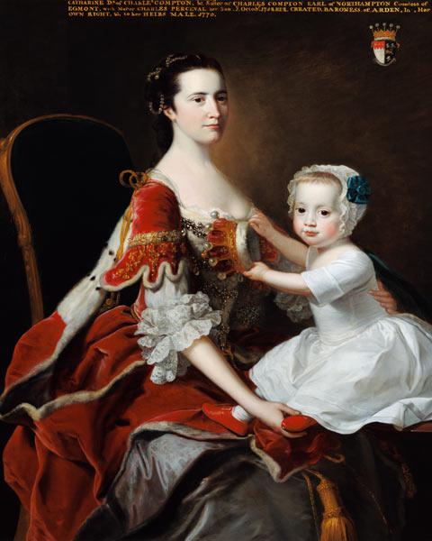 Portrait of Catherine Compton (d.1784) Countess of Egmont and her Eldest Son Charles Perceval (b.175