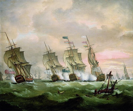 Admiral Sir Edward Hawke defeating Admiral M. de Conflans in the Bay of Biscay from Thomas Luny
