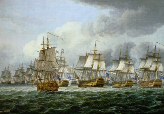 Die Schlacht von Kap St. Vincent (1797) oder bei der Doggerbank (1781) from Thomas Luny