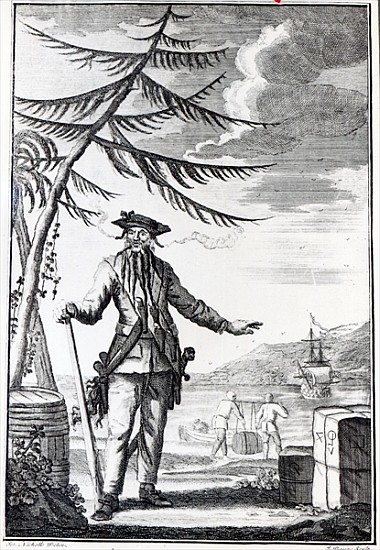 Captain Teach, commonly called Blackbeard, c.1734 from Thomas Nicholls