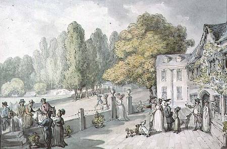 A House with Figures, Formerly Known as 'The Green, Richmond' from Thomas Rowlandson