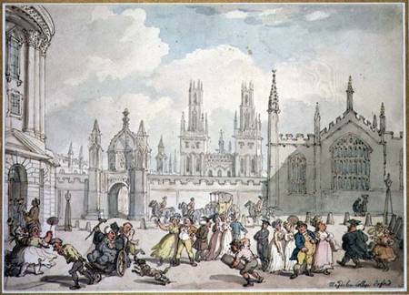 All Souls College, Oxford  on from Thomas Rowlandson