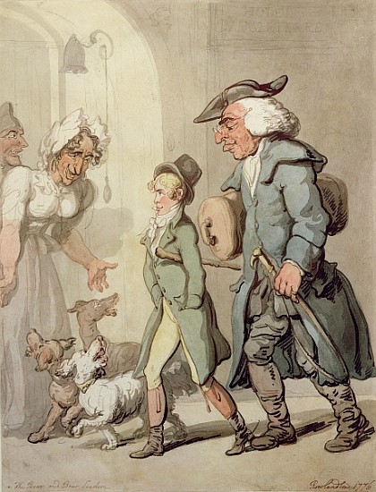 The Bear and Bear Leader - passing the Hotel d''Angleterre from Thomas Rowlandson