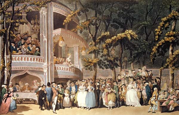 Vauxhall Gardens from Ackermann's 'Microcosm of London' from Thomas Rowlandson