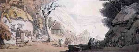 View from above the Cliffs, the Mumbles, South Wales (pen, w/c & pencil on from Thomas Rowlandson
