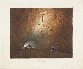 The Tunnel. From Coloured Views on the Liverpool and Manchester Railway