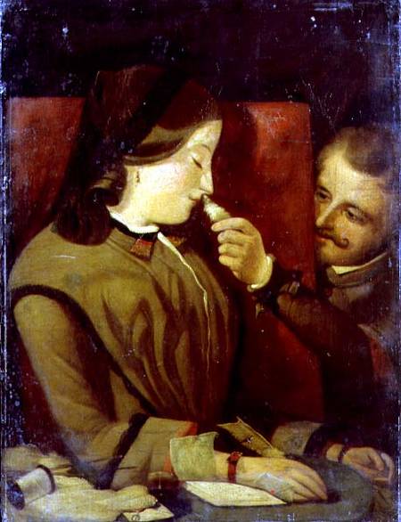 Man Tickling a Woman's Nose with a Feather from Thomas Wade